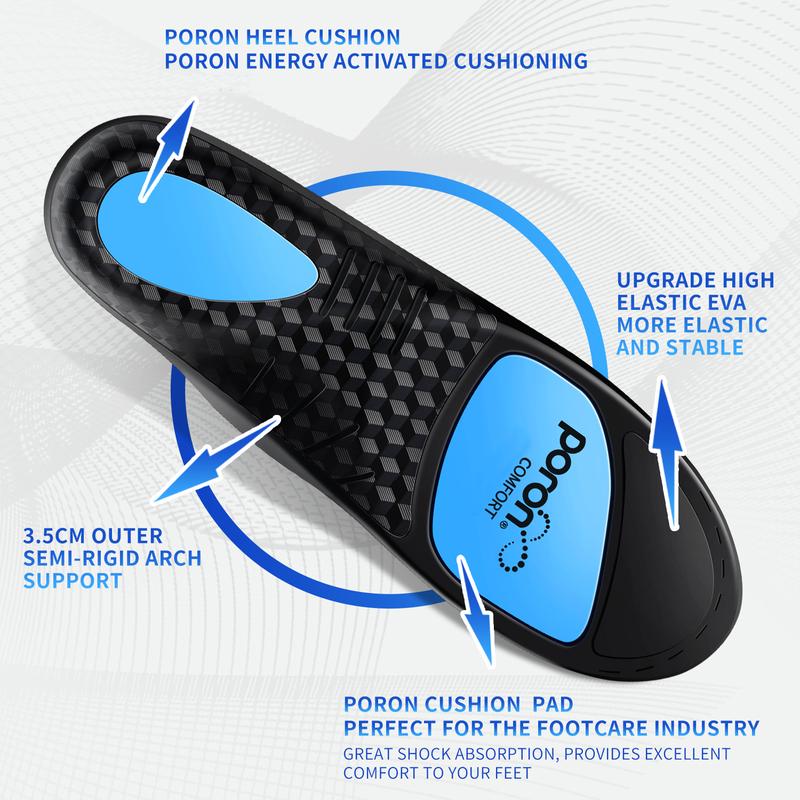 IYDoaMea 220+ lbs Plantar Fasciitis High Arch Support Insoles Men Women, -   Orthotic Shoe Inserts, Maximum Support And Cushion Poron Sole Insoles For Standing All Day Sweat-Absorbent Breathable Footwear Comfort