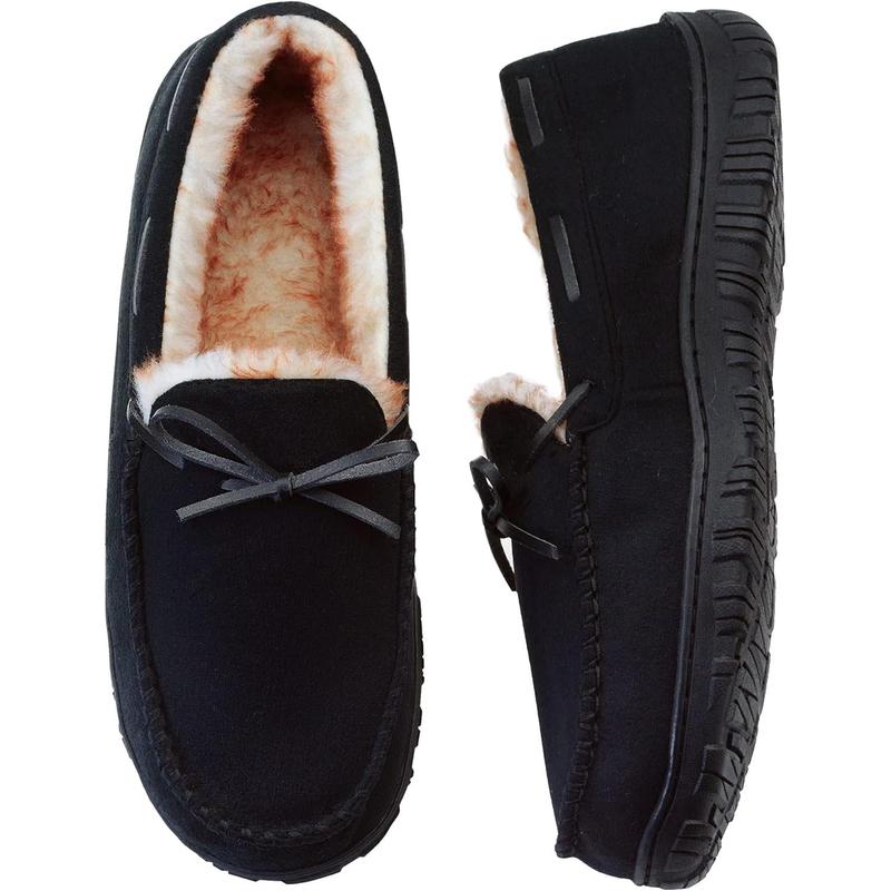 Mens Slippers Moccasins with Plush Lined Cozy House Bedroom Shoes for Men