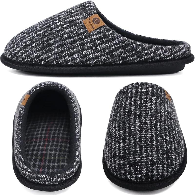 Mens Cozy Memory Foam Scuff Slippers Slip On Warm House Shoes Indoor Outdoor With Best Arch Support Size 7-15