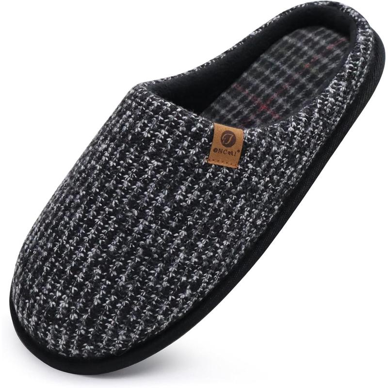 Mens Cozy Memory Foam Scuff Slippers Slip On Warm House Shoes Indoor Outdoor With Best Arch Support Size 7-15