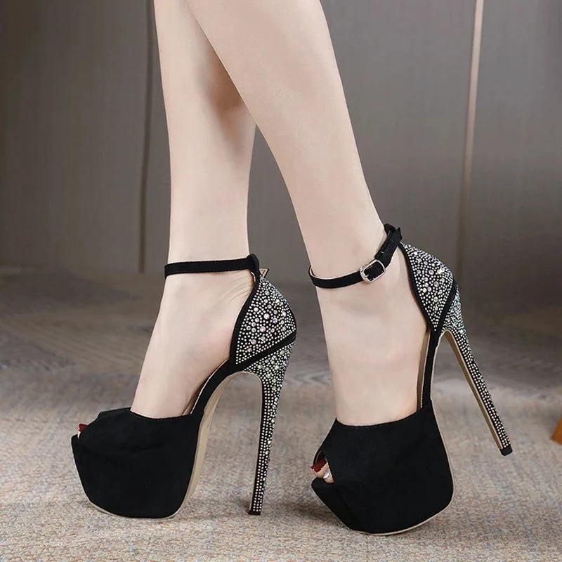 Women's Platform Stiletto Heels Shoes Peep Toe Pumps 6 inch Heels for Dress Wedding Party