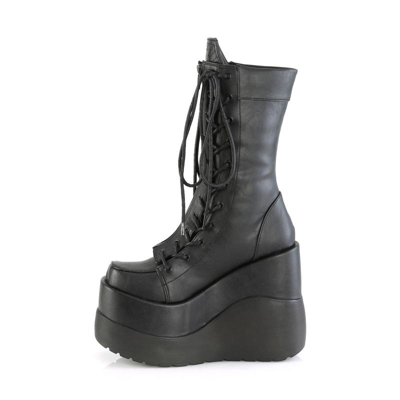 Demonia Void-118 Black Vegan Leather-Patent Ankle Boots