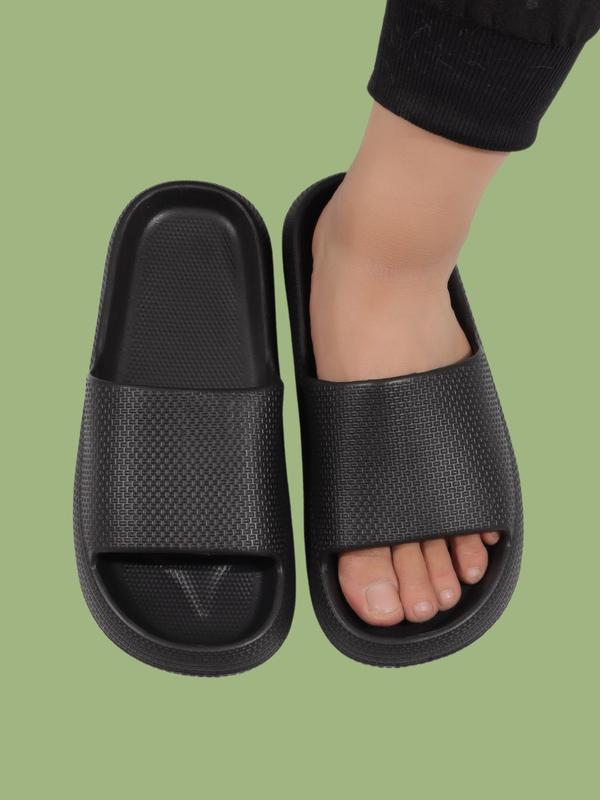 Men's Summer 2024 Solid Color Non-slip Slide Slippers, Lightweight Bathroom Slippers, Anti-odor Eva Slippers, Shower Slippers for Home, Comfort Walking Shoes