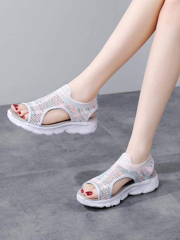 Summer 2024 Women's Hollow Out Design Walking Shoes, Girl Summer Classic Popular 2024 Summer Sandals, Classic Footwear, Minimalist Comfortable Lightweight Sports Sandal for Daily Wear