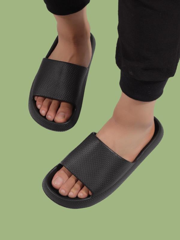 Men's Summer 2024 Solid Color Non-slip Slide Slippers, Lightweight Bathroom Slippers, Anti-odor Eva Slippers, Shower Slippers for Home, Comfort Walking Shoes