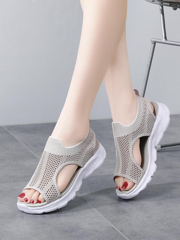 Summer 2024 Women's Hollow Out Design Walking Shoes, Girl Summer Classic Popular 2024 Summer Sandals, Classic Footwear, Minimalist Comfortable Lightweight Sports Sandal for Daily Wear