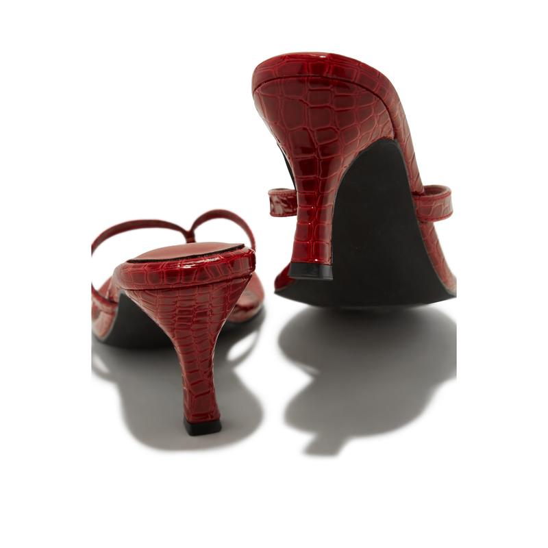 Tania Single Sole Mule Heels - Red Croc