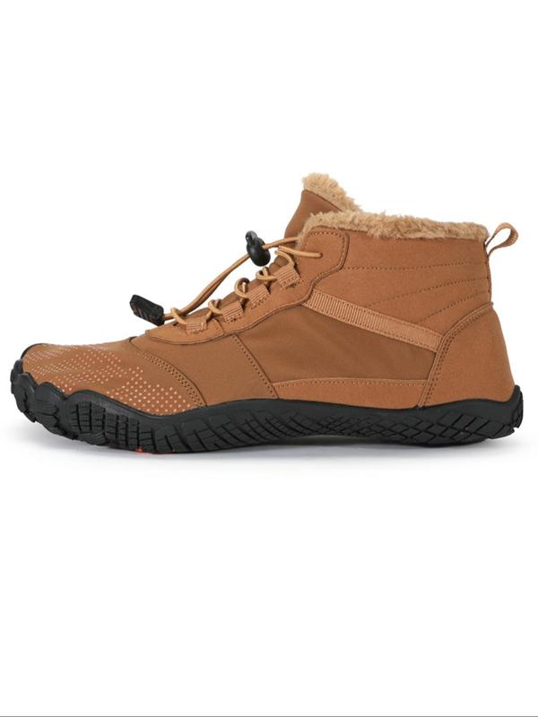 Men's Sporty Lace Up Ankle Boots, Casual Warm Non-slip Snow Boots for Outdoor Activities, Male All-match Trendy Comfort Shoes for Fall & Winter Footwear for Boy