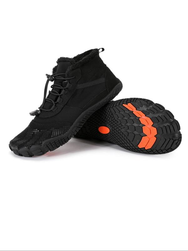 Men's Sporty Lace Up Ankle Boots, Casual Warm Non-slip Snow Boots for Outdoor Activities, Male All-match Trendy Comfort Shoes for Fall & Winter Footwear for Boy