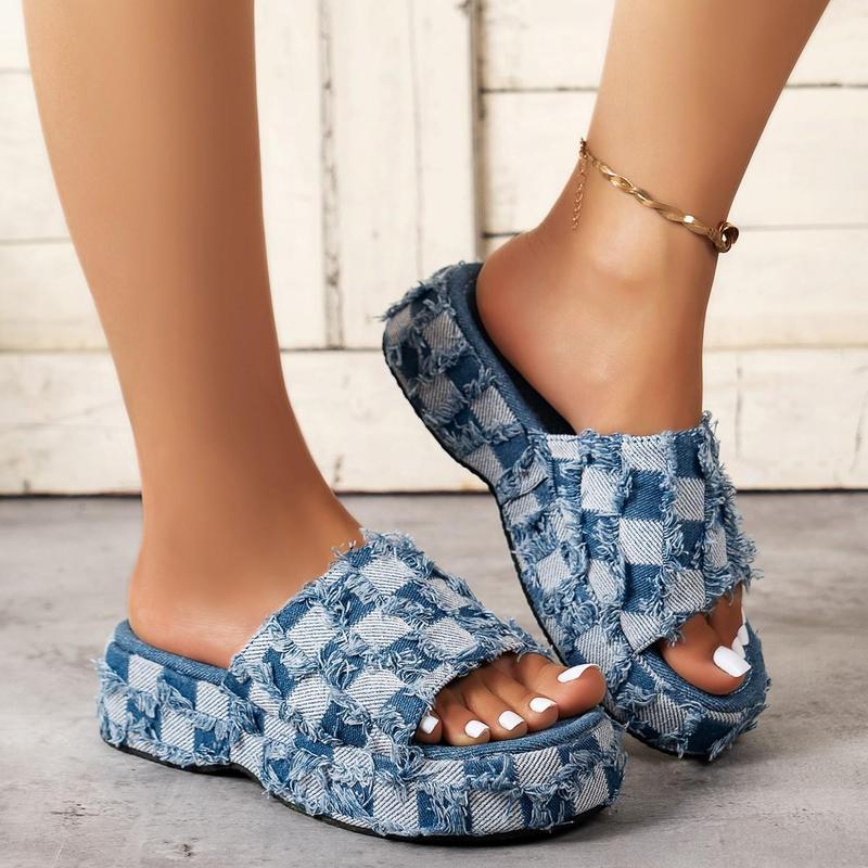 Women Sandals Platform Lightweight Non Slip Summer Casual Open Toe Slides Fashion Dressy