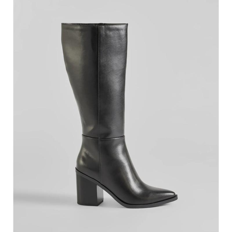 High Fashion Under-The-Knee Faux Leather Boots