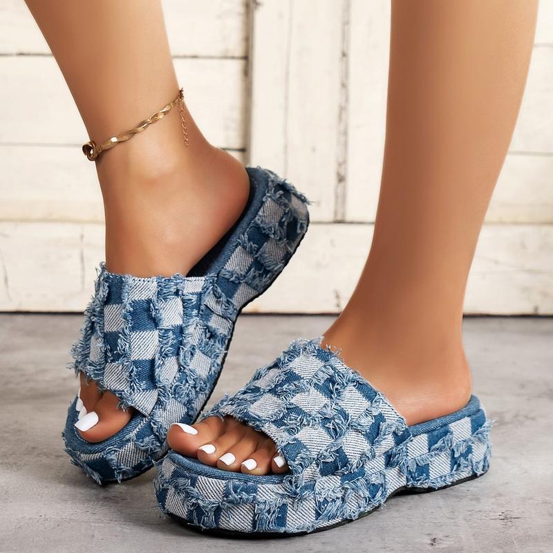 Women Sandals Platform Lightweight Non Slip Summer Casual Open Toe Slides Fashion Dressy