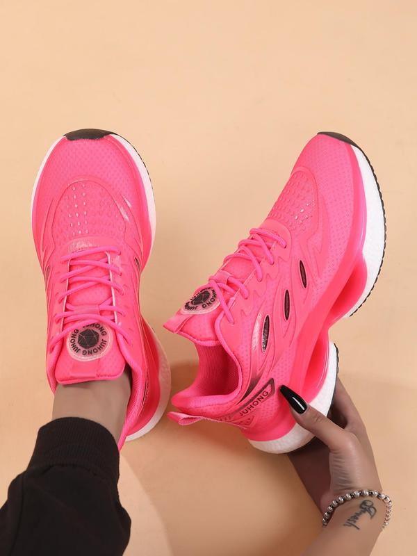 Women's Colorblock Lace Up Running Shoes, Casual Breathable Comfortable Sports Shoes, All-match Round Toe Chunky Sneakers for Daily Wear