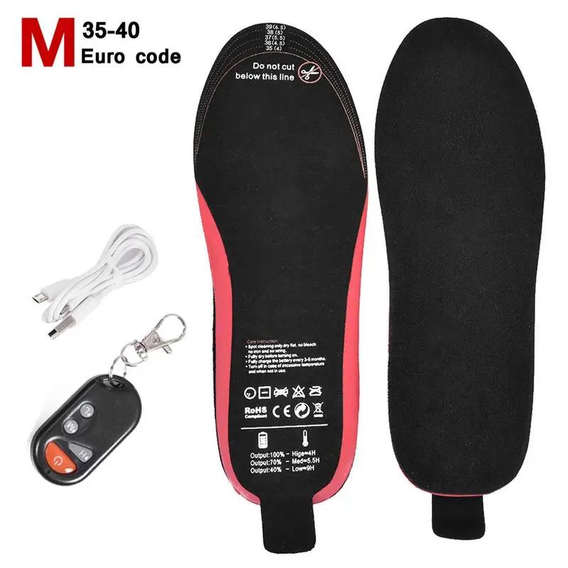 Winter Electric Heating Insole 2100MAh Rechargeable Remote Control Heating Insole Camping Warm Foot Mat Shear Insole