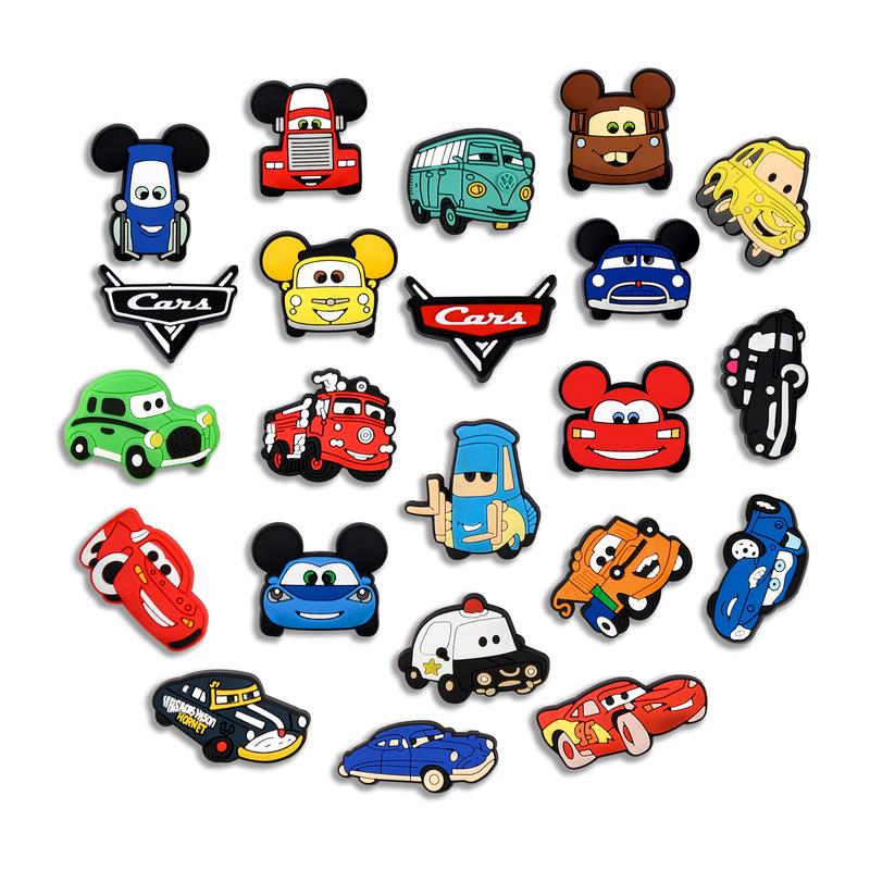 Cute Car Croc Charms 22PCS PVC Clog Pins Accessories Party Favors Birthday Gifts Holidays Decoration for Boys Women Girls