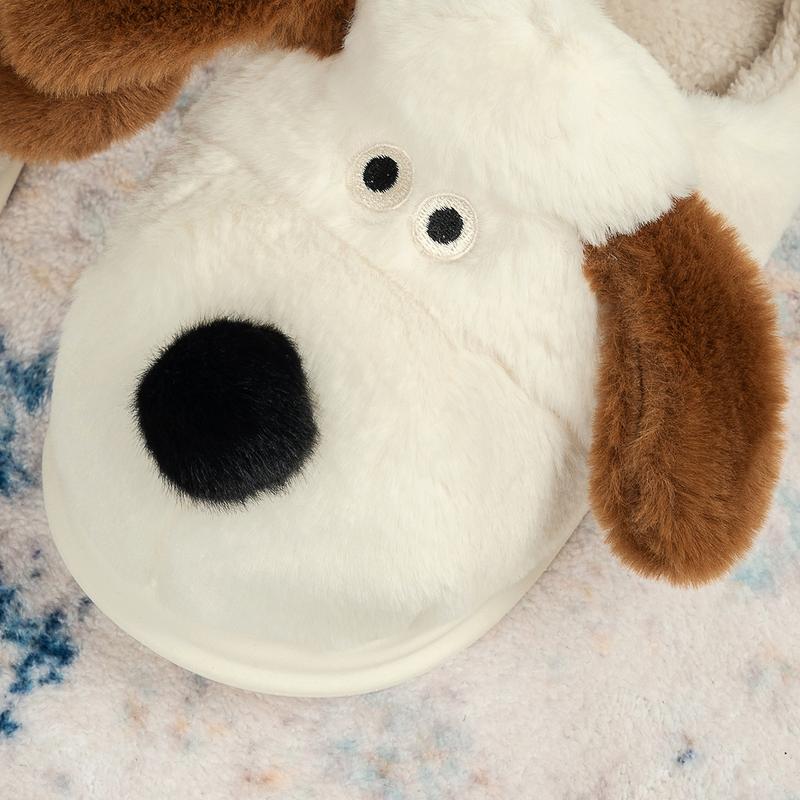 Cartoon Dog Cotton Slippers,Cute Animal Cow Fuzzy Slippers for women,Winter Indoor Outdoor Slippers Non-Skid Shoes  Footwear for men house slipper