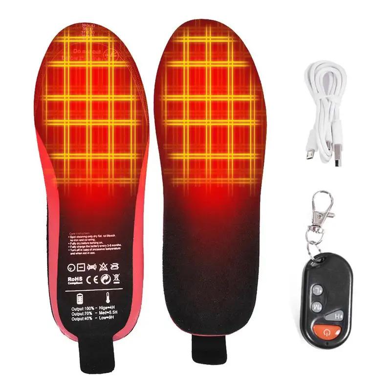 Winter Electric Heating Insole 2100MAh Rechargeable Remote Control Heating Insole Camping Warm Foot Mat Shear Insole