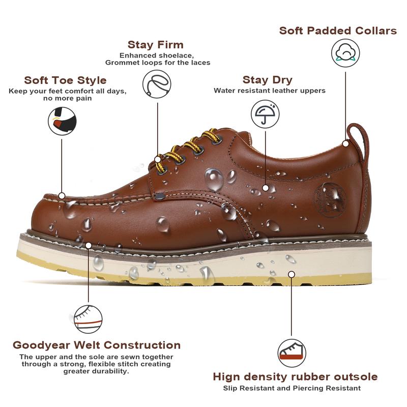 HANDPOINT 82994 Men's Soft Toe Leather Oxford Work Shoe - Brown Regular price $85.99