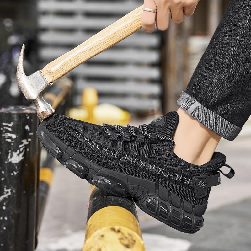 Steel toe shoes are puncture-proof and smash-proof, fashionable and safe, suitable for outdoor travel and construction site workers' work shoes, comfortable and breathable