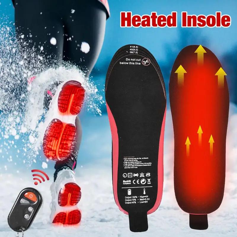 Winter Electric Heating Insole 2100MAh Rechargeable Remote Control Heating Insole Camping Warm Foot Mat Shear Insole