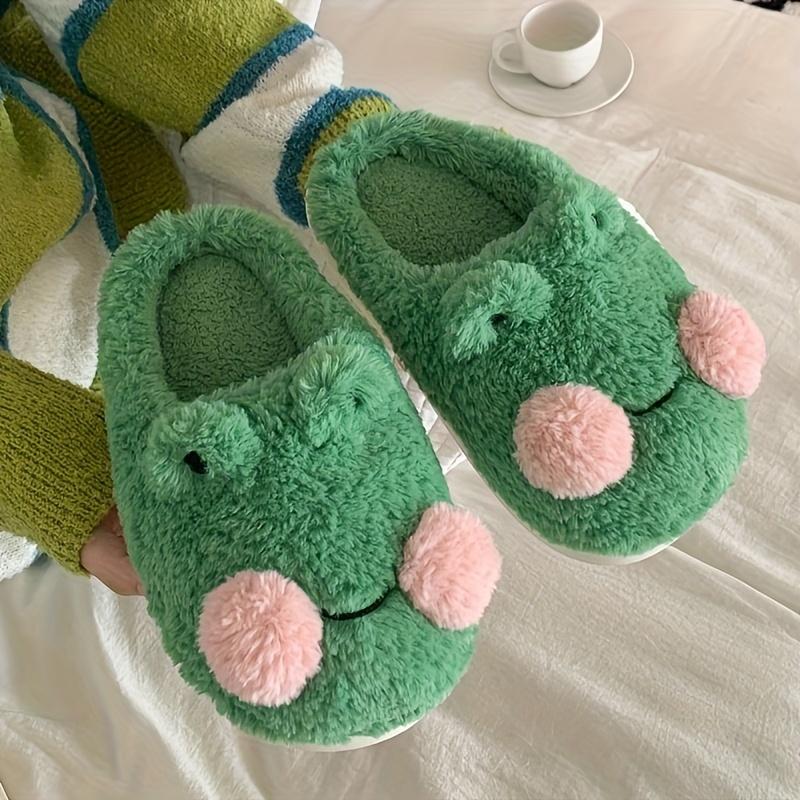 Adorable Frog Design Indoor Slippers - Ultra-Soft Plush Lined, Effortless Slip-On, Premium Comfort for Cozy Home Living