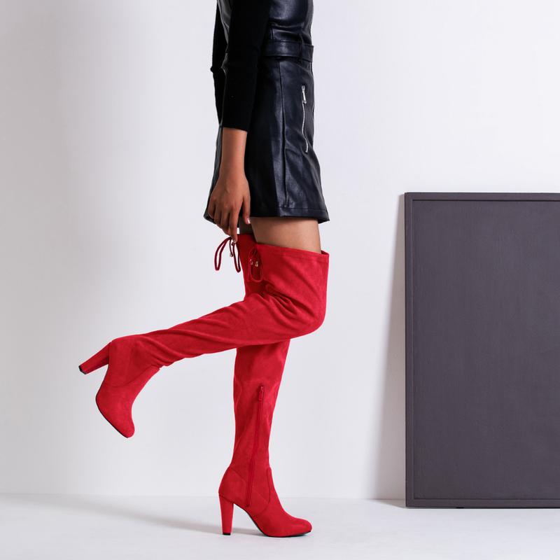 Women's 993 Thigh High |Over The Knee Boots Suede Long Boot with Inner Zipper Walking Shoes Footwear Block Heel