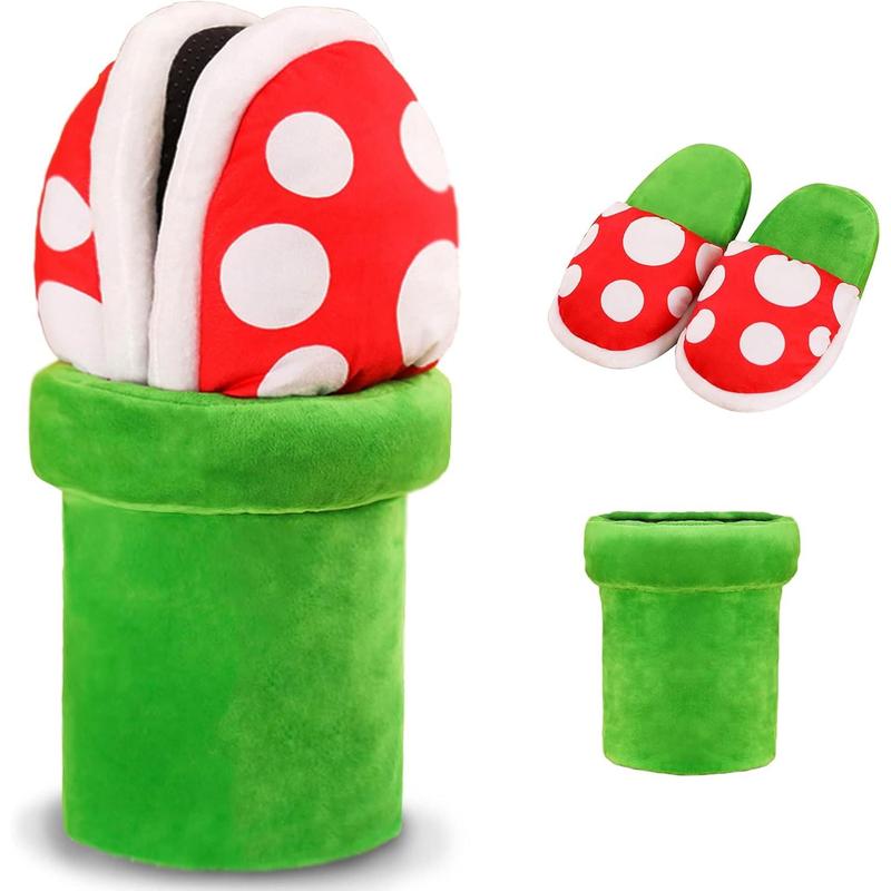 Piranha Plants Plush Funny Slippers Loafer with Pipe Pot Holder Funny Gifts for Women Mens Teens (Piranha Plants) Footwear Shoe