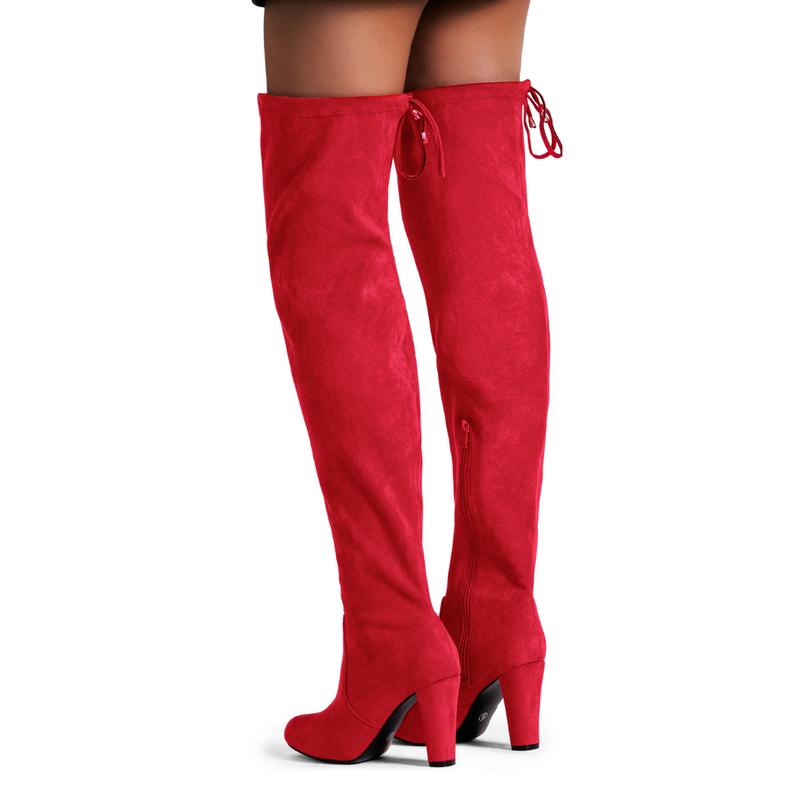 Women's 993 Thigh High |Over The Knee Boots Suede Long Boot with Inner Zipper Walking Shoes Footwear Block Heel