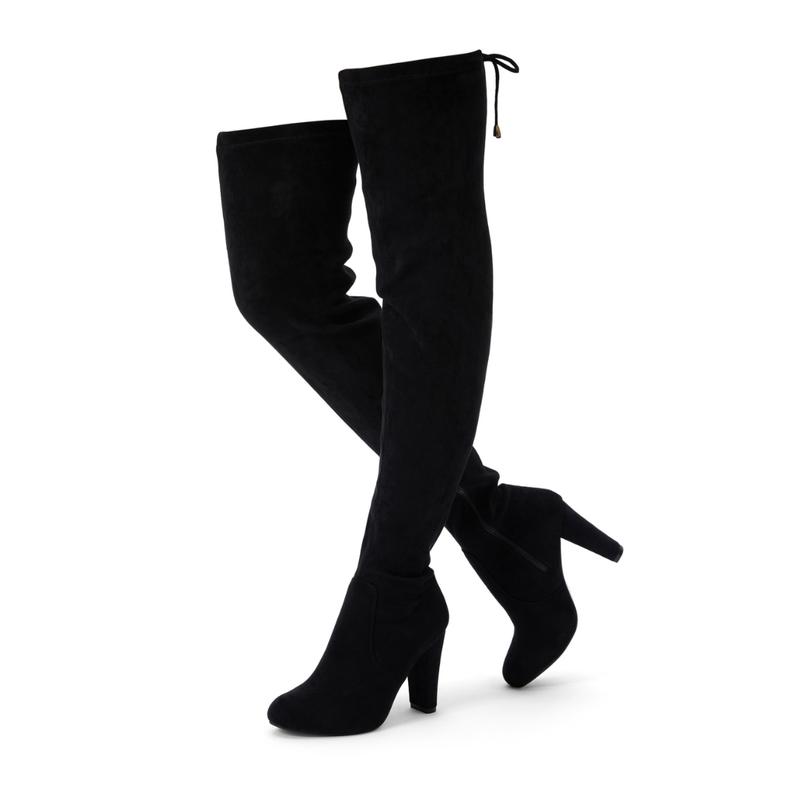 Women's 993 Thigh High |Over The Knee Boots Suede Long Boot with Inner Zipper Walking Shoes Footwear Block Heel