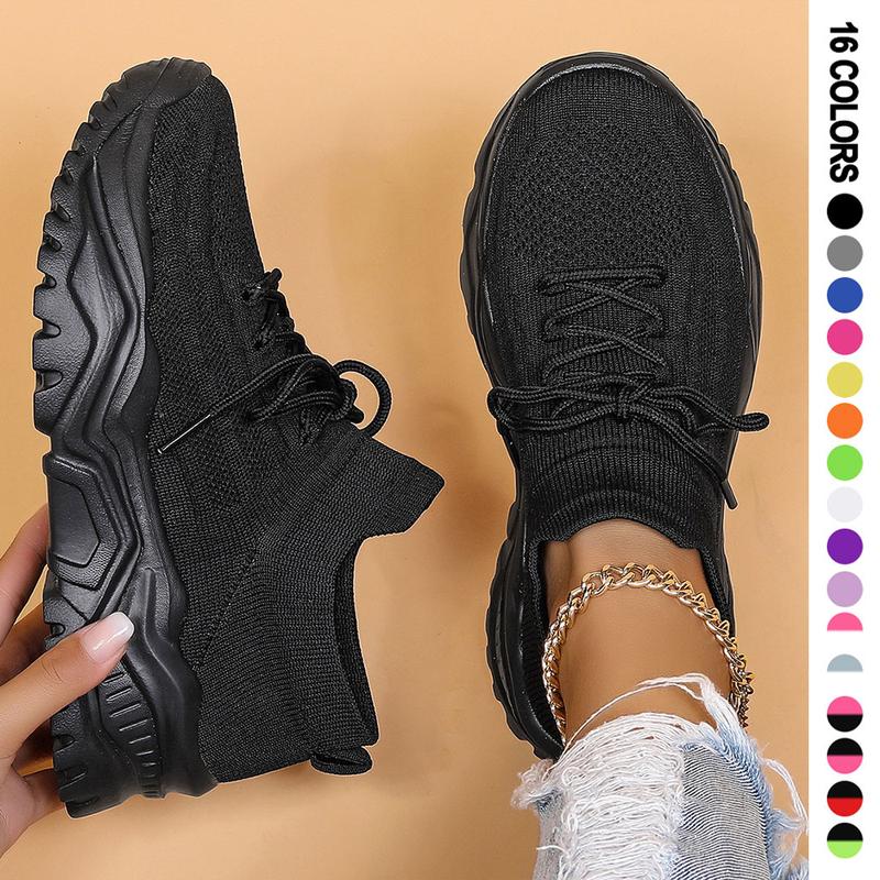 2024 Fall & Winter Women's Casual Trainer, Super Light and Breathable Slip on Lace-up Low Top Sports Running Shoes, US Size