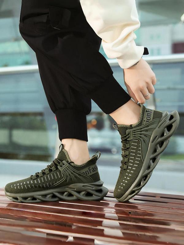 Men's Fashionable Plain Lace Up Low Top Sneakers, Casual Comfortable Sports Running Shoes, Male All-match Round Toe Shoes for Daily Footwear, Boy Walking Shoes