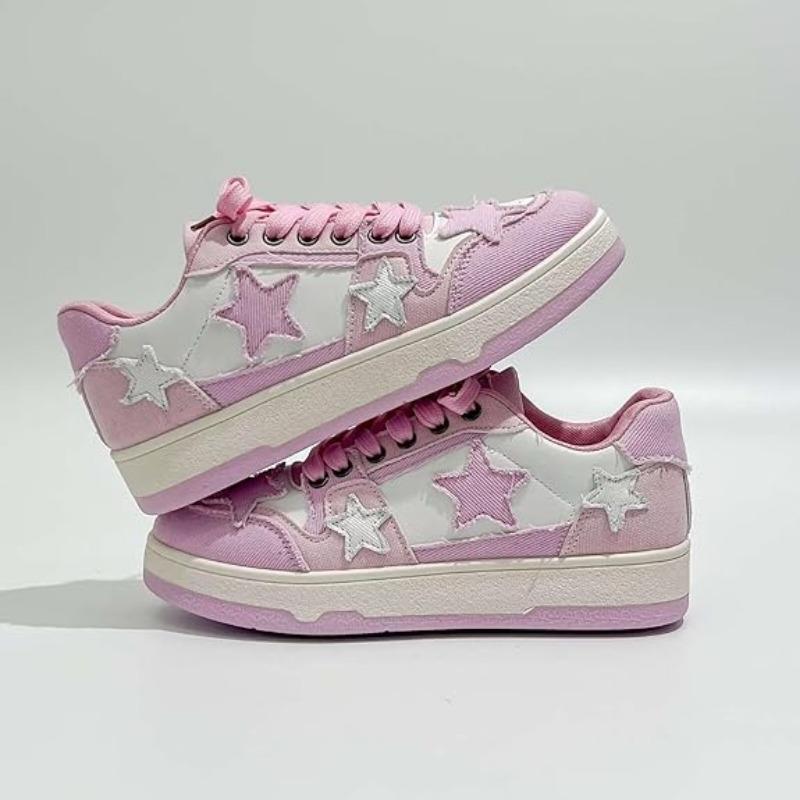 Old Star Platform Shoes, Cute Sneakers for Women Walking Outdoor, Fashionable Lace-up Shoes, Breathable Casual Shoes