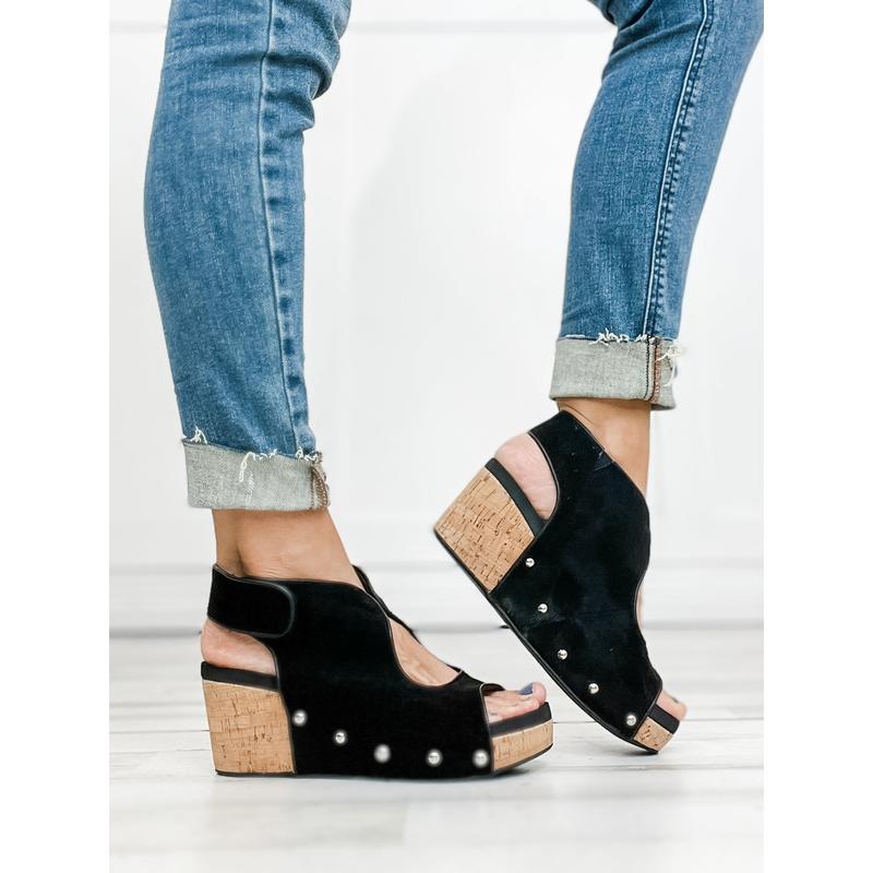 Corkys Frisky Wedge Sandals in Black