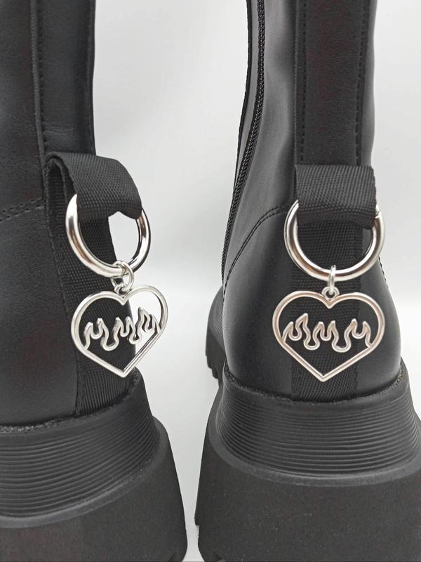 Punk Style Heart Shaped Pendant Shoe Charms, Fashionable Shoes Decorations for Women & Men, Trendy All-match & Exquisite Shoes Decorations for Birthday Gift