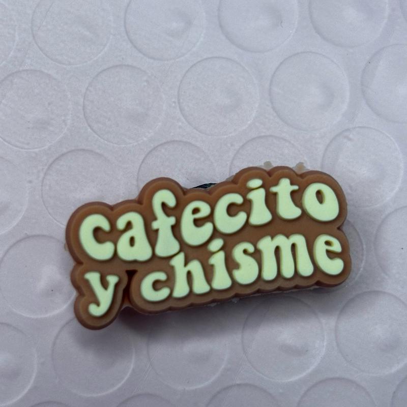 Cafecito y chisme cute charms for crocs Shoe Decor Bedroom Footwear Comfort