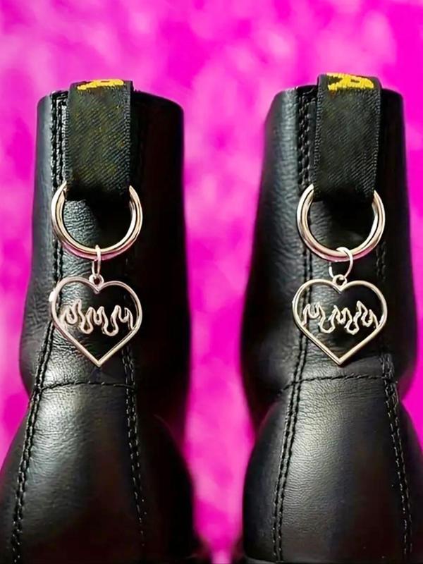 Punk Style Heart Shaped Pendant Shoe Charms, Fashionable Shoes Decorations for Women & Men, Trendy All-match & Exquisite Shoes Decorations for Birthday Gift