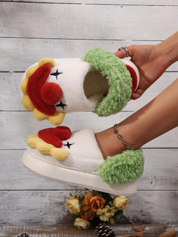 Women's Cute Cartoon Clown Design Plush Slippers, 2024 New Style Casual Soft Comfortable Home Slippers, Warm Slippers for Indoor & Outdoor Use for Fall & Winter