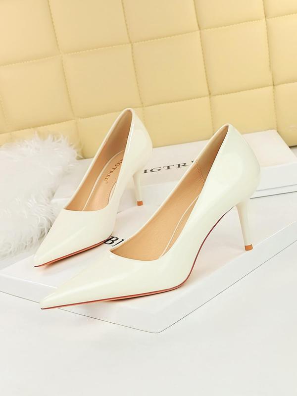 Women's Solid Color Stiletto Heels, Elegant Pointed Toe High Heels for Party, Daily Clothing Decor, Fashionable Shoes for Women & Girls