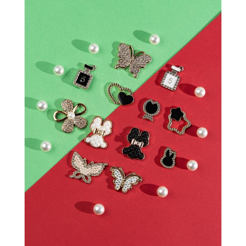 Bling Shoe Charms Butterfly Charm for Shoe,Luxury Jewel Charms for Women Girls Gifts 22PCS