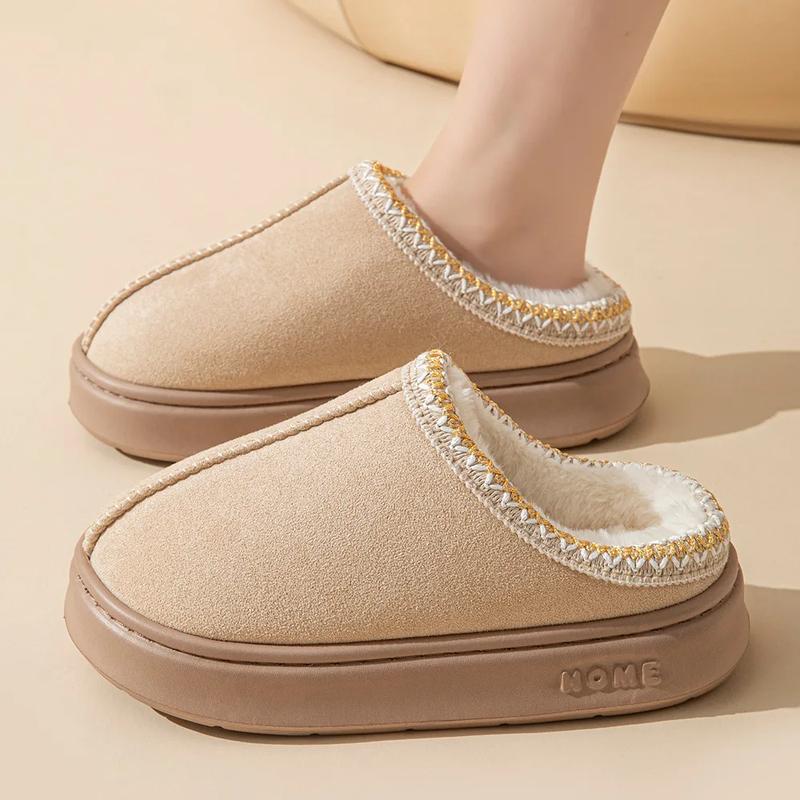 Women's Platform Fluffy Slippers Women House Flats Fashion Plush Winter Designer Shoes Ladies Home Elegant Casual Footwear Large Size NBYYCHD