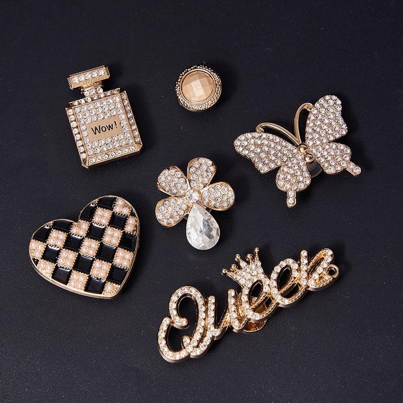 Bling Shoe Charms Girly Charms Bling Chain Shoes Accessories for Women Flower Clog Shoes Decoration Jewels Bling Cute Dcor for Girl Shoes Butterfly Jewelry Decorations for Party Favors Birthday Gifts