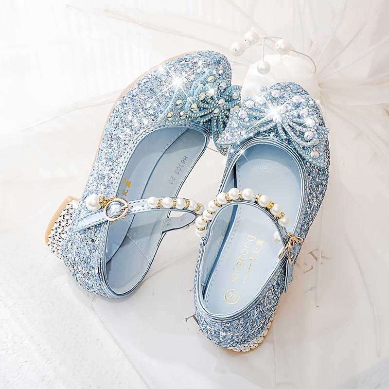 Fashionable and Elegant Sequined Pearl Bowknot High Heels, Lightweight Non-Slip Soft Bottom Wedding Shoes, Suitable for Performance Party, Spring 8308c-2