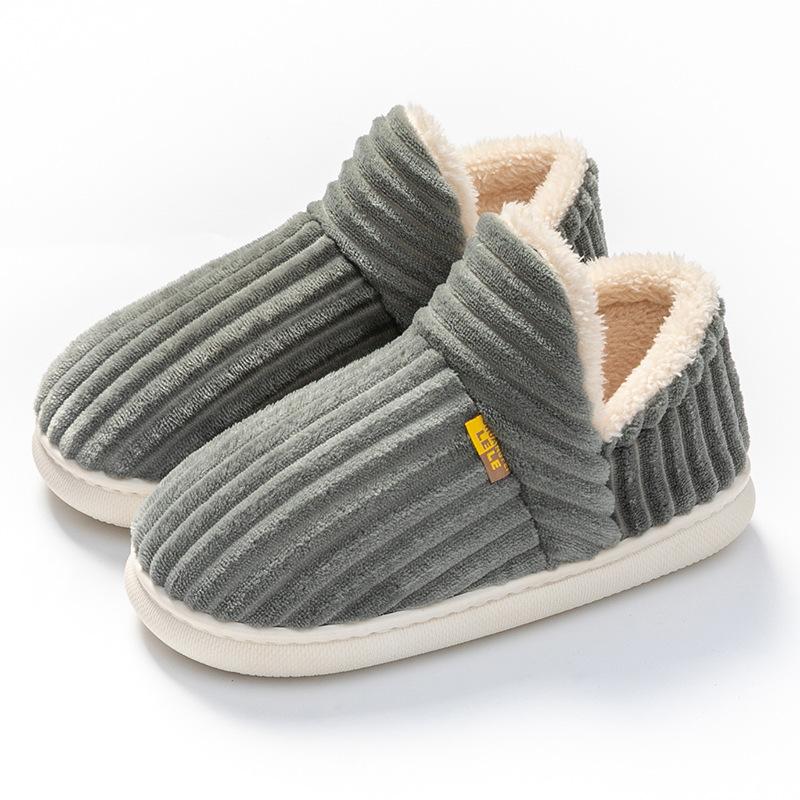 Winter Cotton Slippers Female Couple Home Warm Indoor Household Bag With Men's Thick Soled Postpartum Month Cotton Shoes Footwear Slide