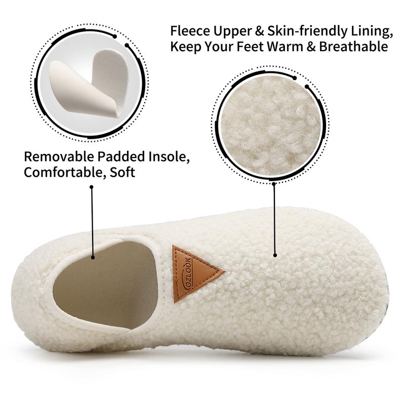 Women's Cozy Plush Slippers - Non-Slip, Warm Indoor Shoes with Soft Microfiber Lining and Rubber Sole for Winter Comfort