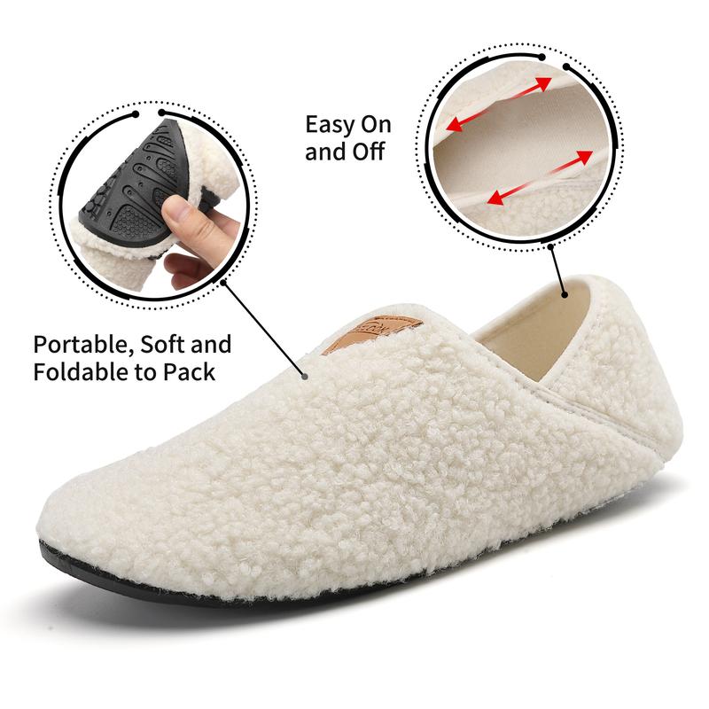 Women's Cozy Plush Slippers - Non-Slip, Warm Indoor Shoes with Soft Microfiber Lining and Rubber Sole for Winter Comfort