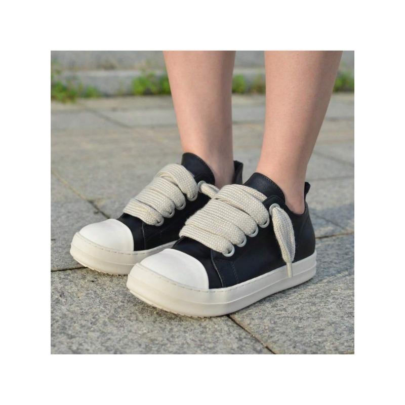 Low-Top Lace-Up Round Toe Chunky Sole Casual Athletic Sneakers