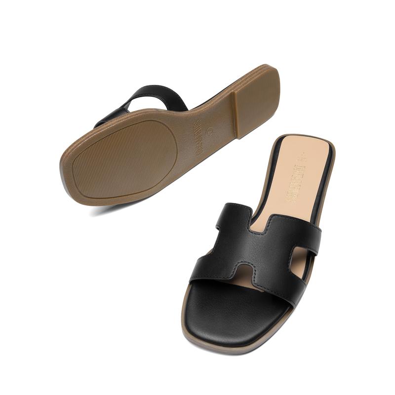 Cut-out Strap Light Sole Slide Sandals