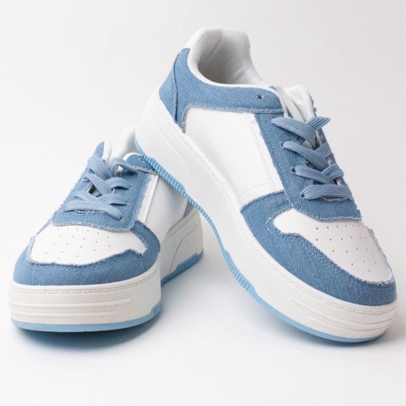 Women’sDenim and White Fashion Sneakers