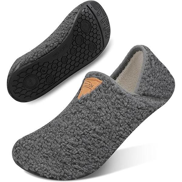 Women's Cozy Plush Slippers - Non-Slip, Warm Indoor Shoes with Soft Microfiber Lining and Rubber Sole for Winter Comfort