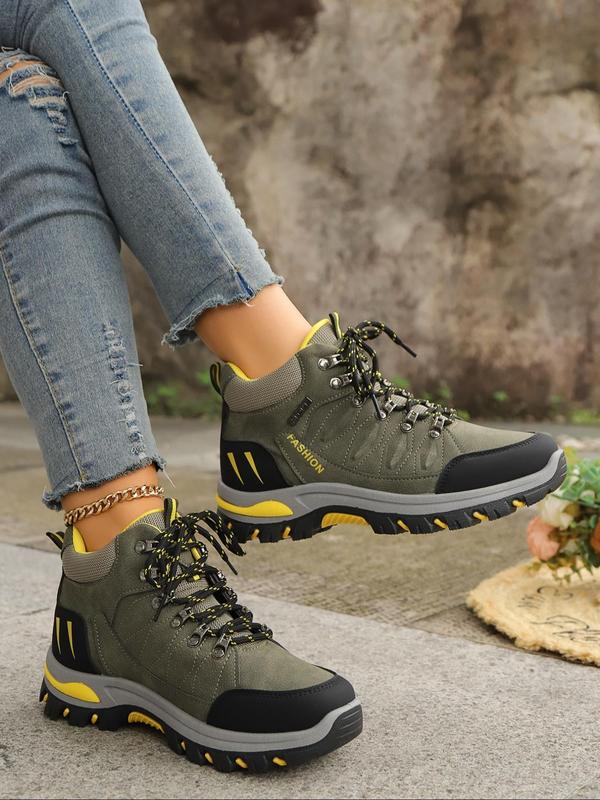 Women's Fashionable Lace Up Front Low Top Sneakers, Casual Comfortable Breathable Patched Design Sports Shoes, Female All-match Round Toe Shoes for Daily Wear